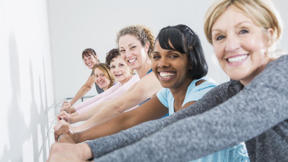 middle age women doing exercises