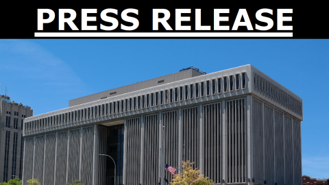Image of the Circuit Court Building with a Press Release announcement at the top.