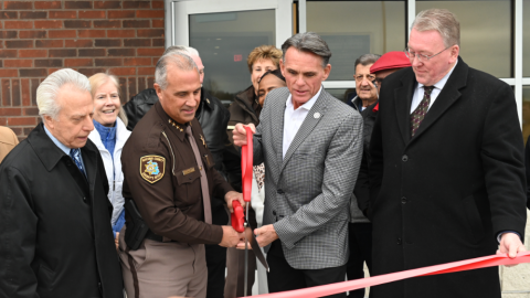 group of county officials open the marine sheriff headquarters