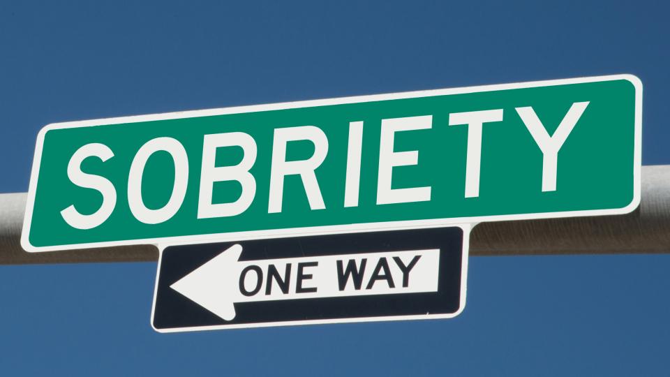 Street Sign with the word Sobriety one way