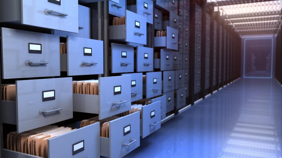Image of filing cabinets with files