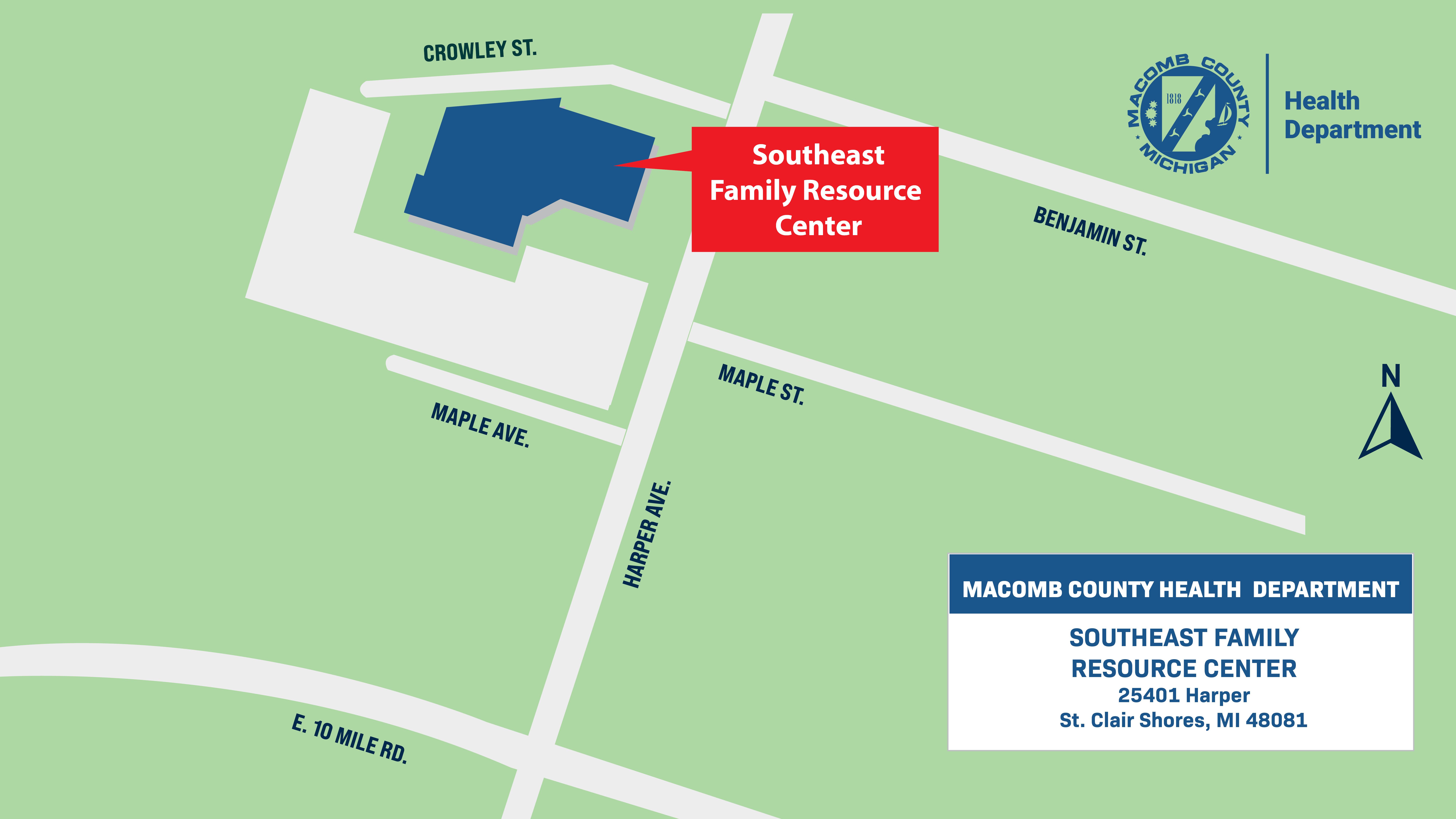 Map of Southeast Health Center Clinic
