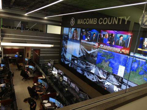 Traffic Operations Center video board and traffic operations engineers.