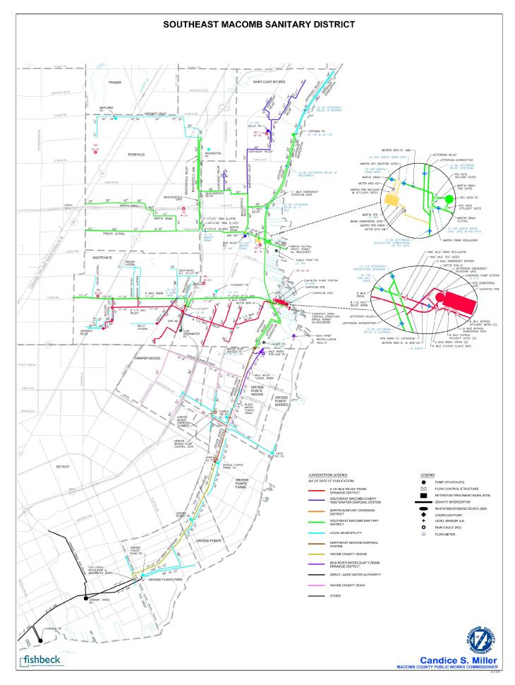 map of the sewer drains in Macomb County